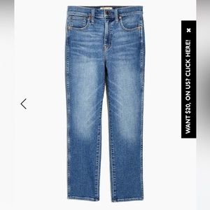 NWT Madewell Stovepipe jeans